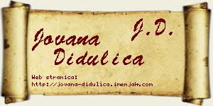 Jovana Didulica vizit kartica